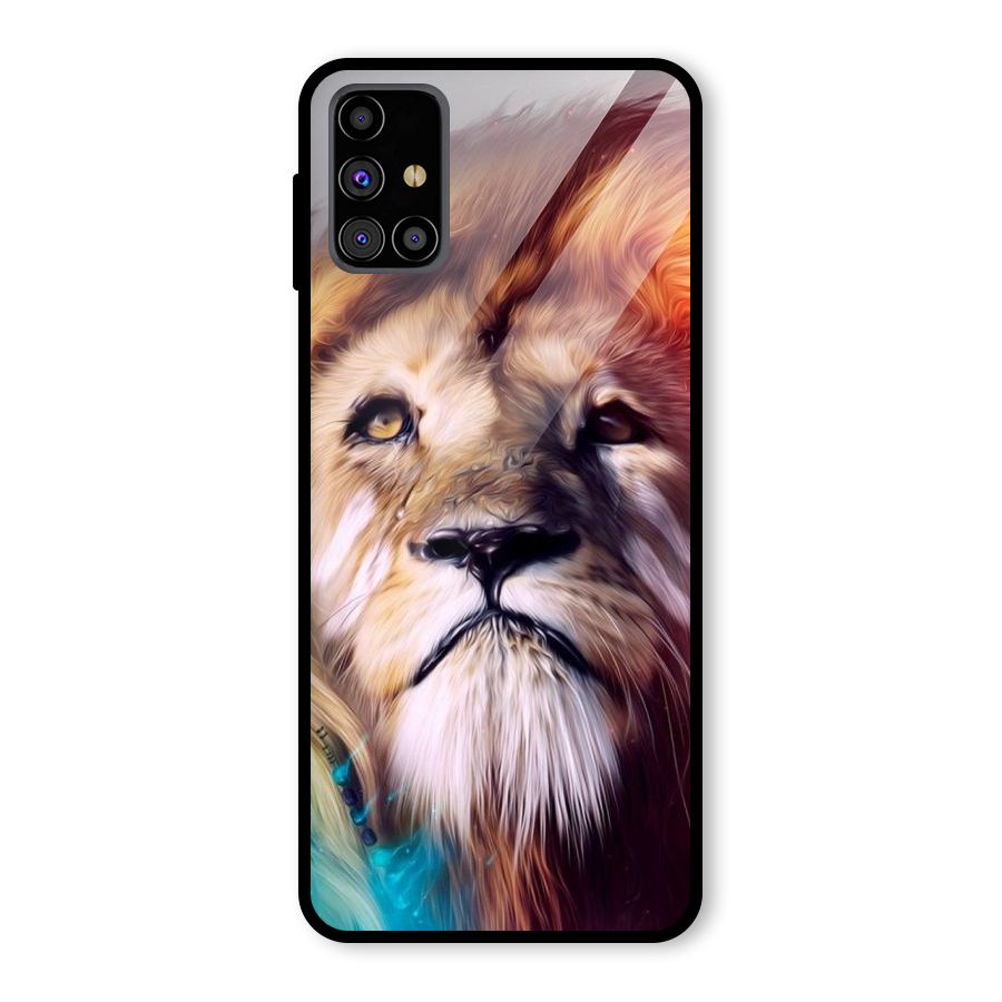 Royal Lion Glass Back Case for Galaxy M31s