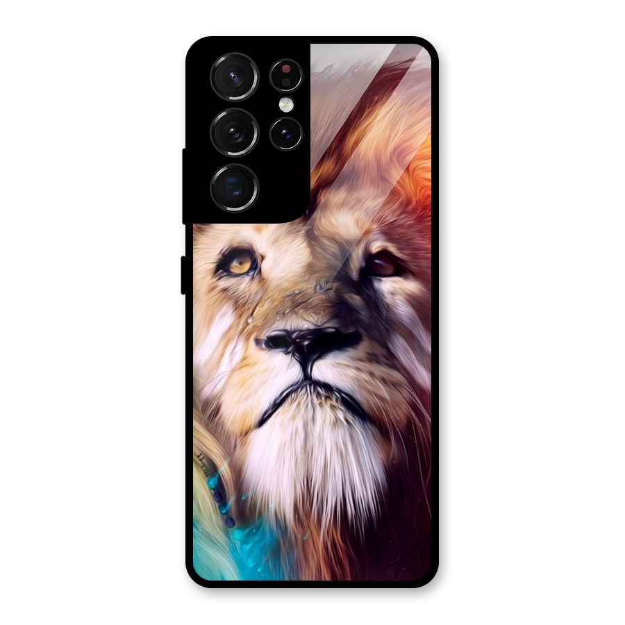 Royal Lion Glass Back Case for Galaxy S21 Ultra 5G