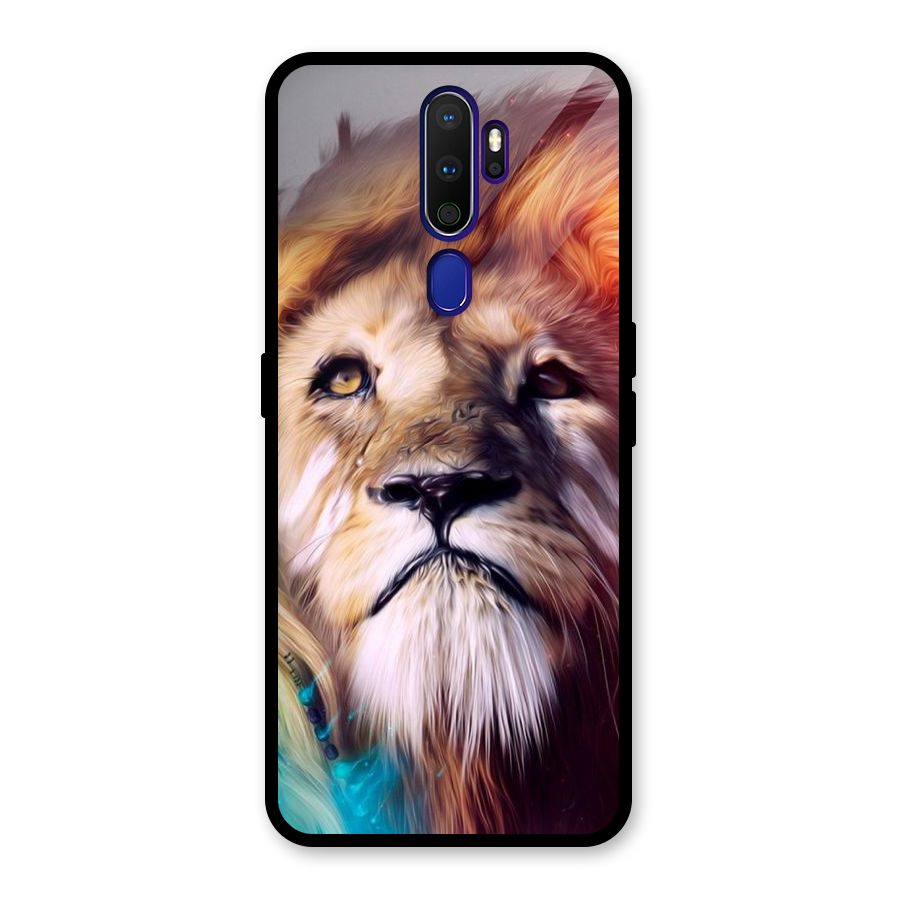 Royal Lion Glass Back Case for Oppo A9 (2020)