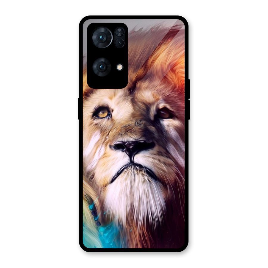 Royal Lion Glass Back Case for Oppo Reno7 Pro 5G