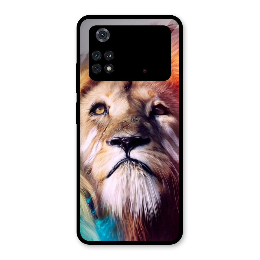 Royal Lion Glass Back Case for Poco M4 Pro 4G