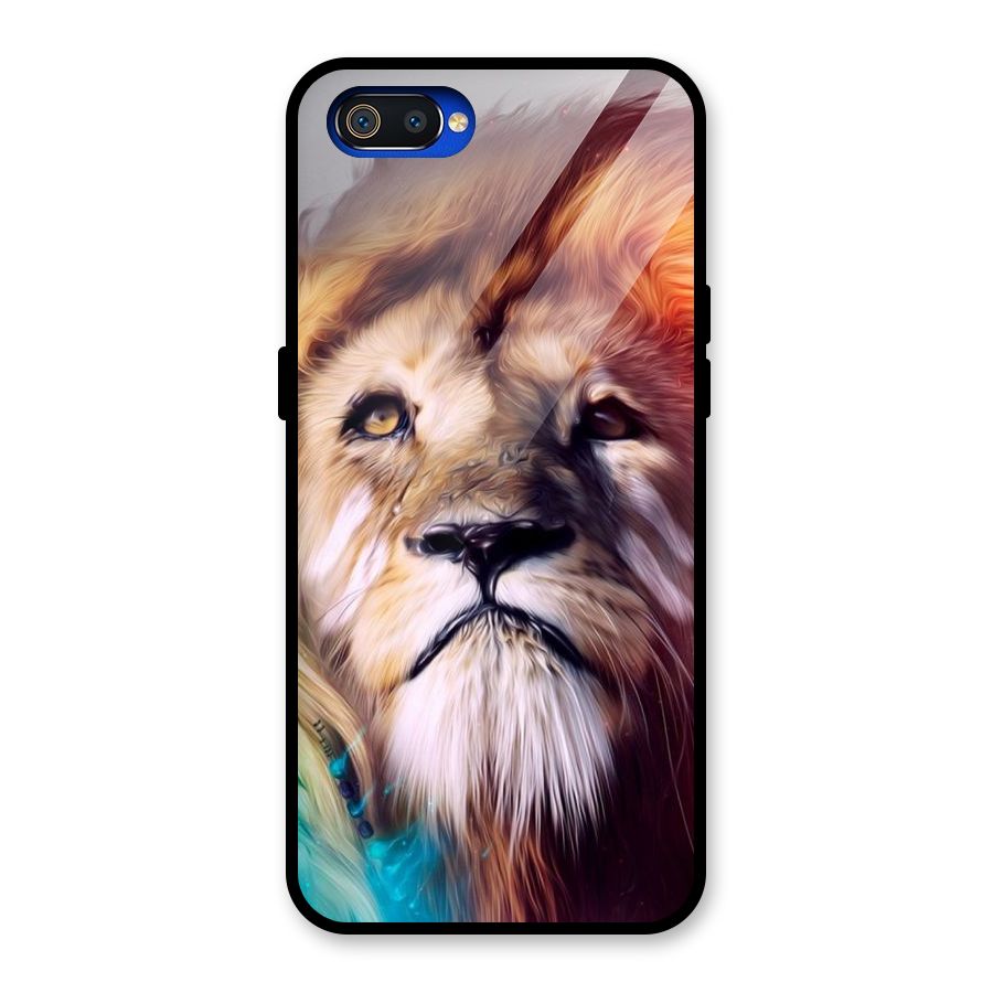 Royal Lion Glass Back Case for Realme C2