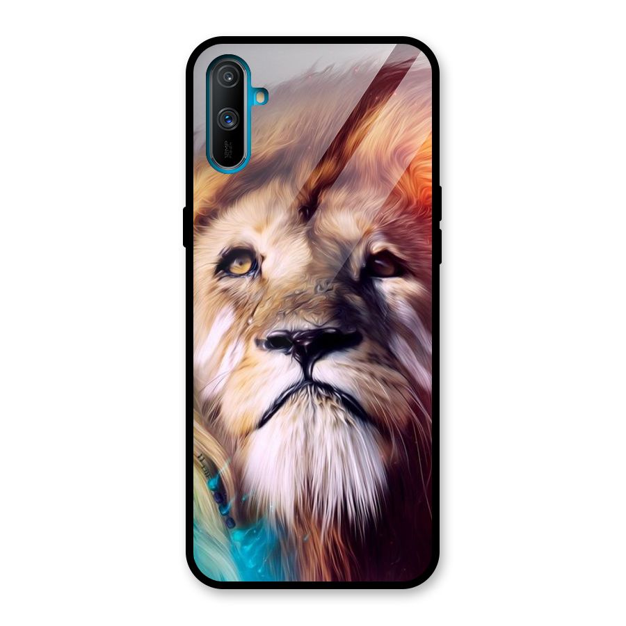 Royal Lion Glass Back Case for Realme C3