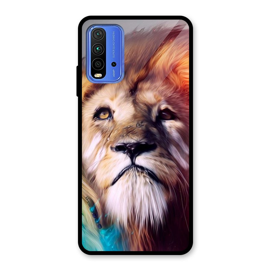 Royal Lion Glass Back Case for Redmi 9 Power