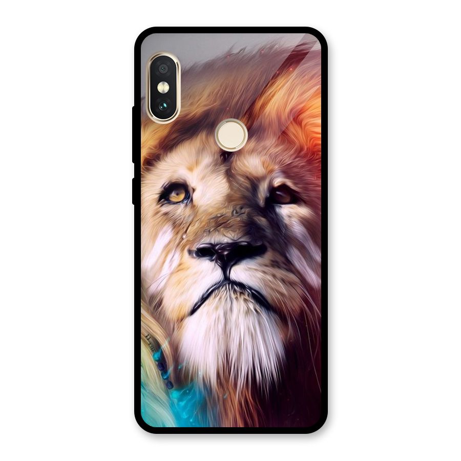 Royal Lion Glass Back Case for Redmi Note 5 Pro