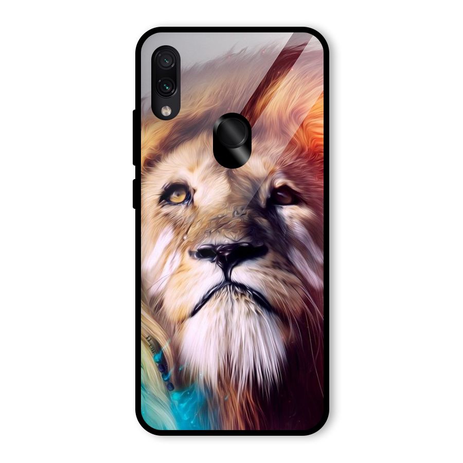 Royal Lion Glass Back Case for Redmi Note 7S