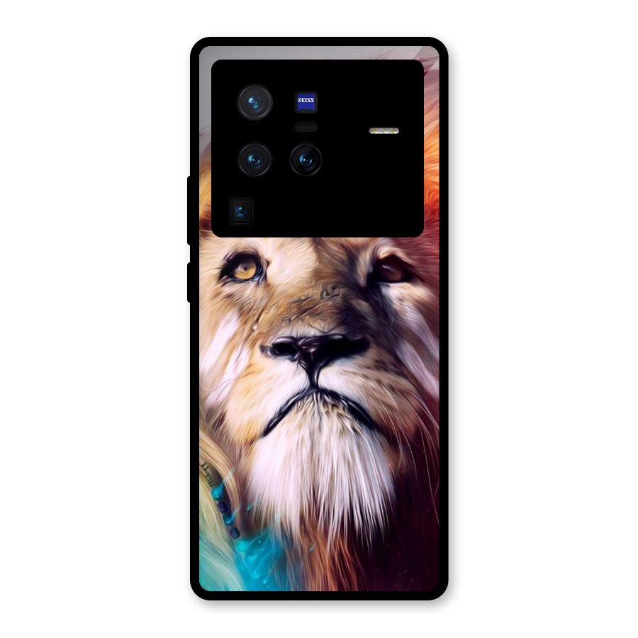 Royal Lion Glass Back Case for Vivo X80 Pro