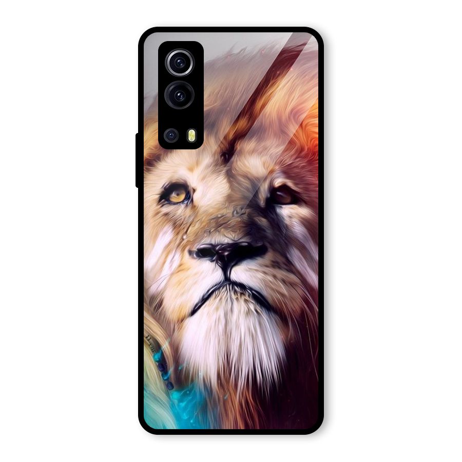 Royal Lion Glass Back Case for Vivo iQOO Z3