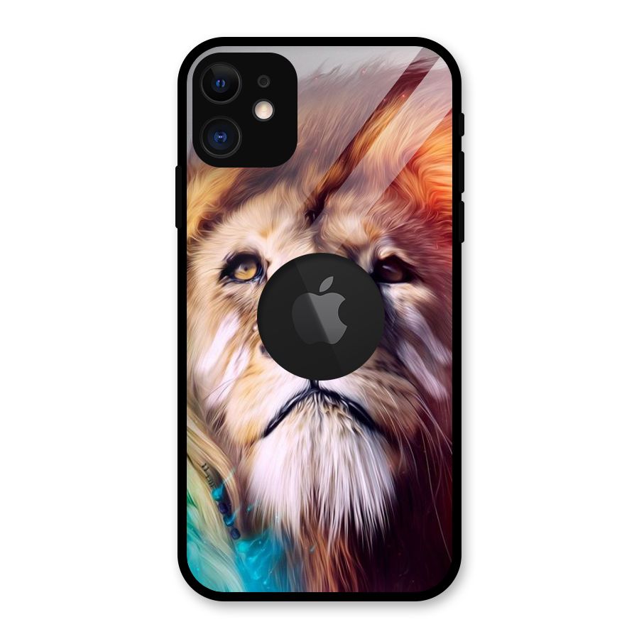 Royal Lion Glass Back Case for iPhone 11 Logo Cut