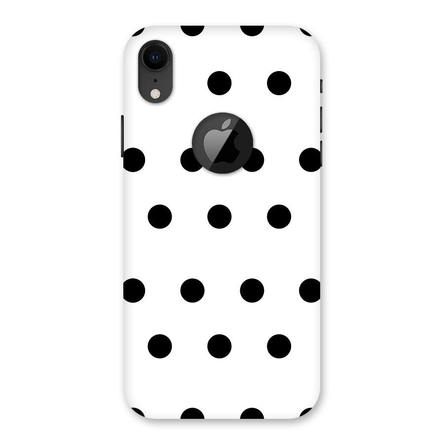 Royal Polka Dots Back Case for iPhone XR Logo Cut