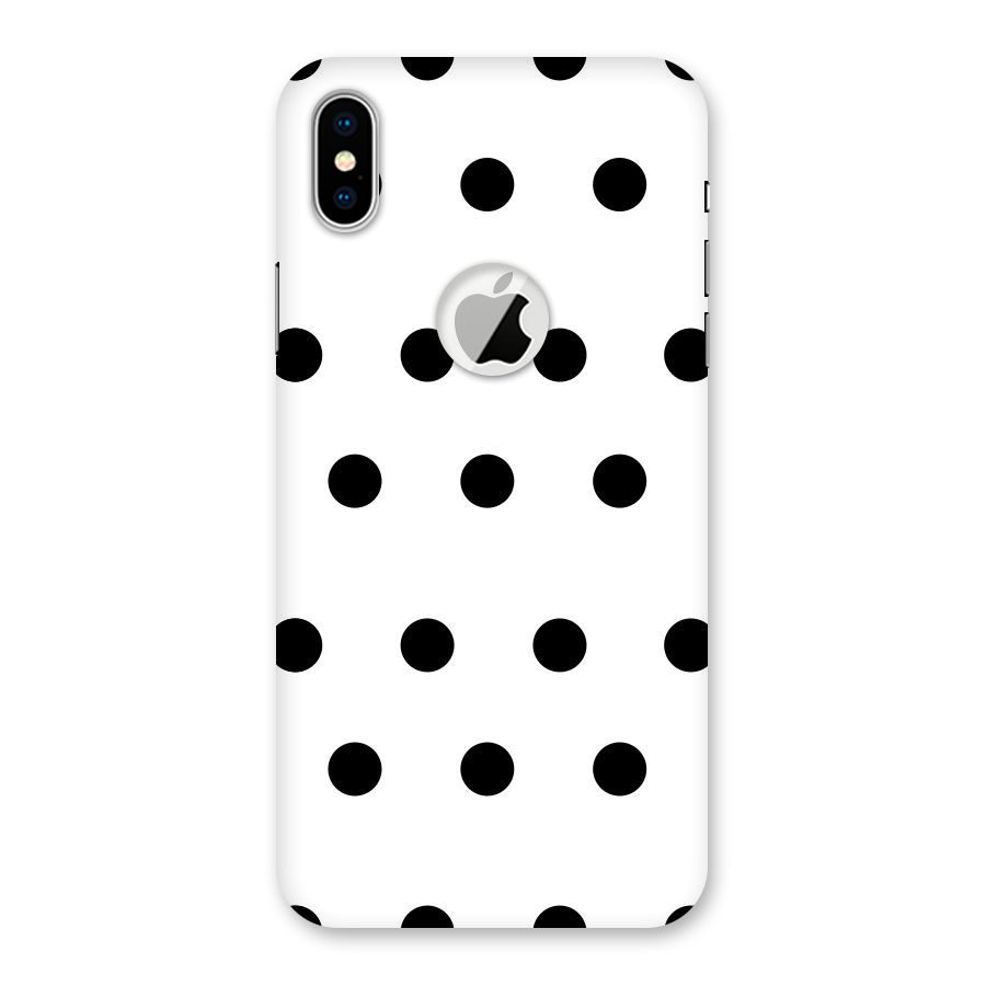 Royal Polka Dots Back Case for iPhone X Logo Cut