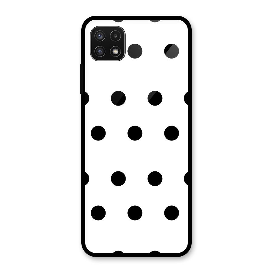 Royal Polka Dots Glass Back Case for Galaxy A22 5G