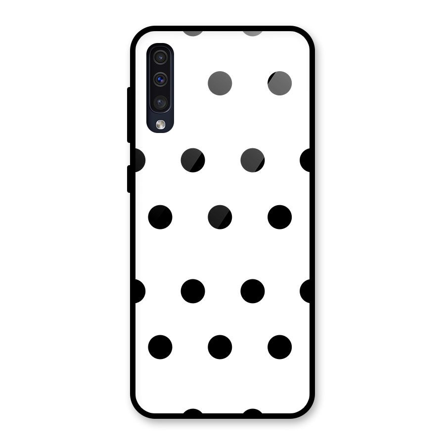 Royal Polka Dots Glass Back Case for Galaxy A50s