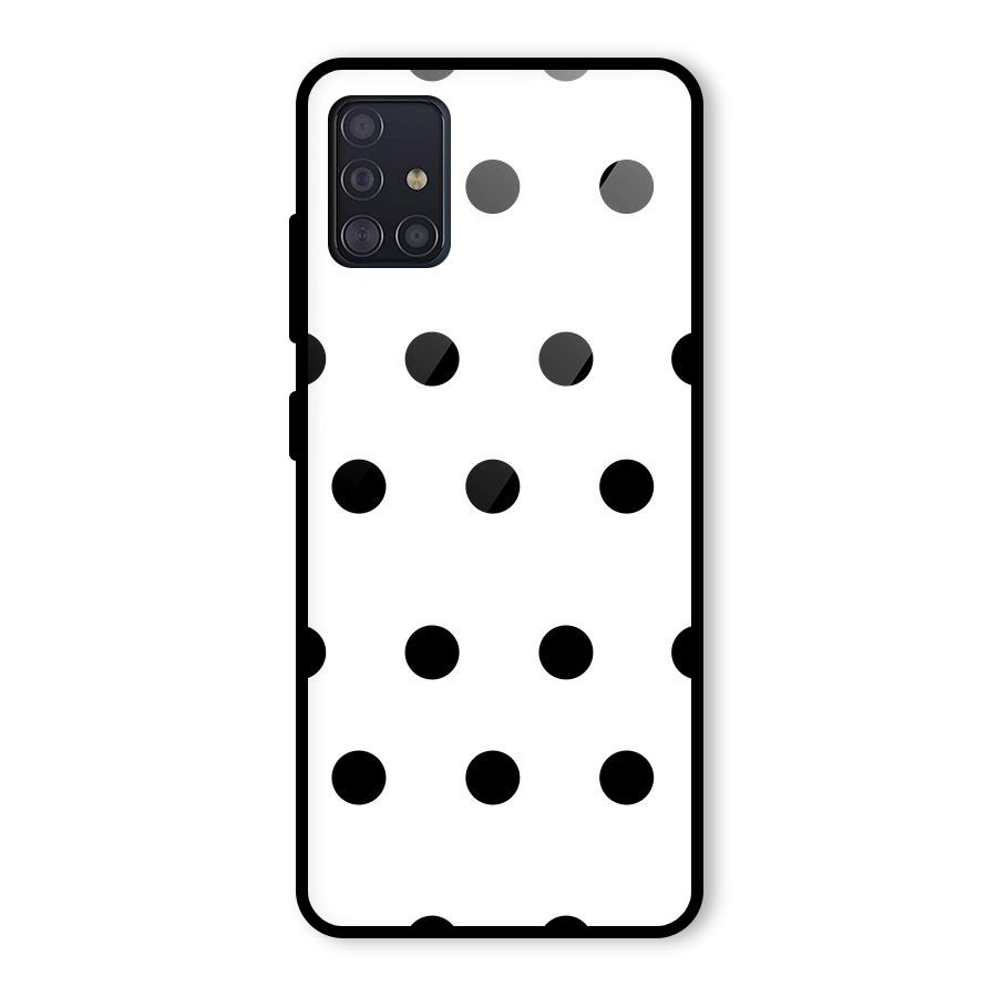 Royal Polka Dots Glass Back Case for Galaxy A51
