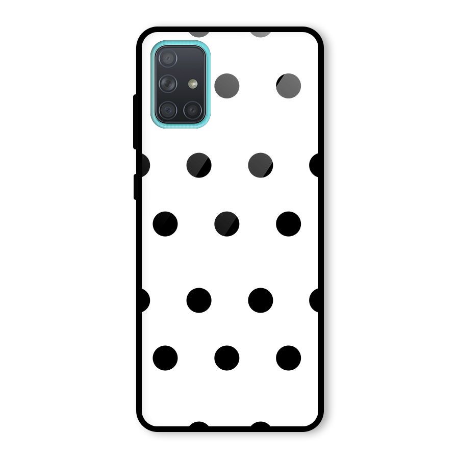 Royal Polka Dots Glass Back Case for Galaxy A71