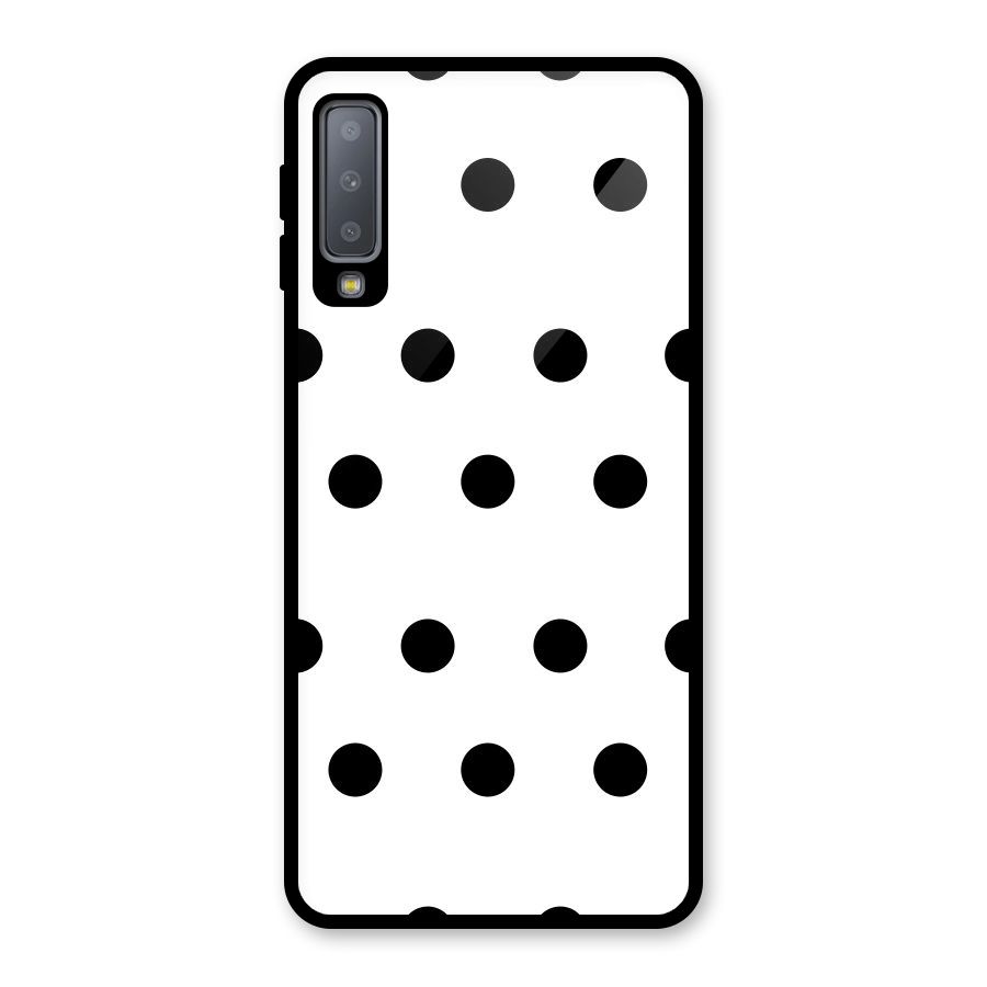 Royal Polka Dots Glass Back Case for Galaxy A7 (2018)