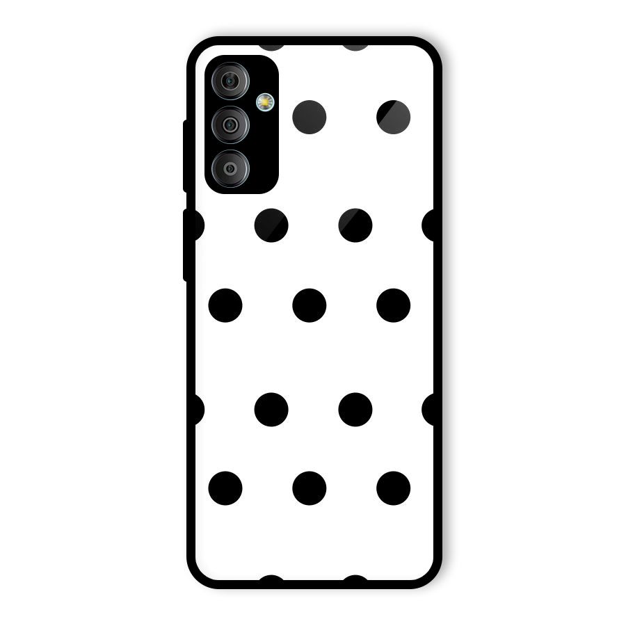 Royal Polka Dots Glass Back Case for Galaxy F23