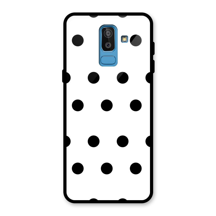 Royal Polka Dots Glass Back Case for Galaxy J8