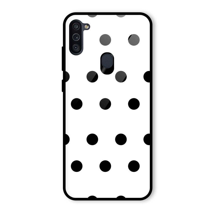 Royal Polka Dots Glass Back Case for Galaxy M11