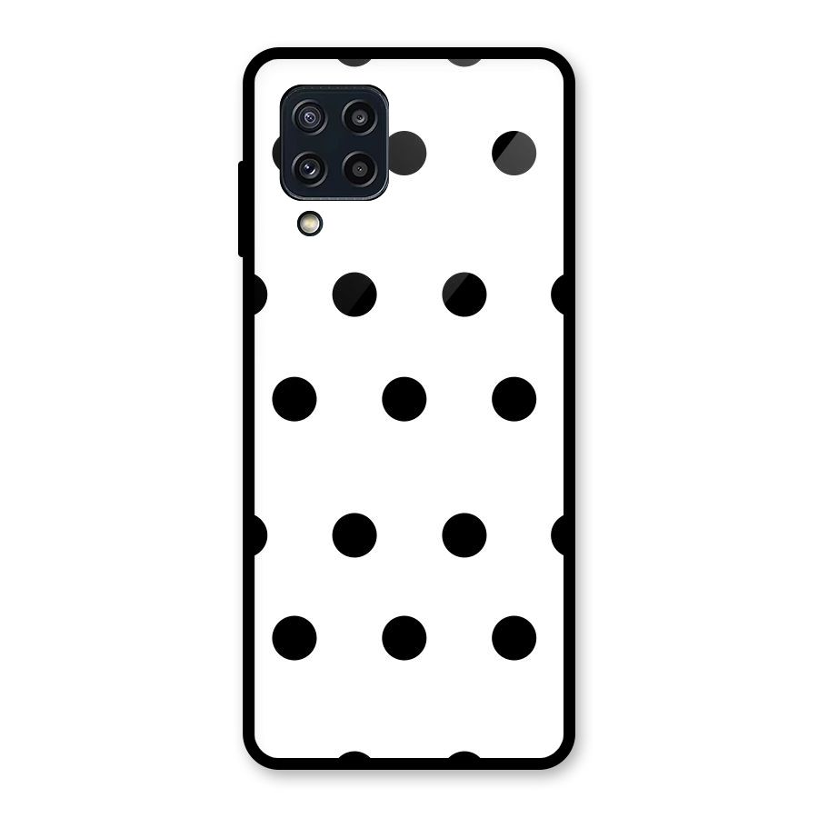 Royal Polka Dots Glass Back Case for Galaxy M32