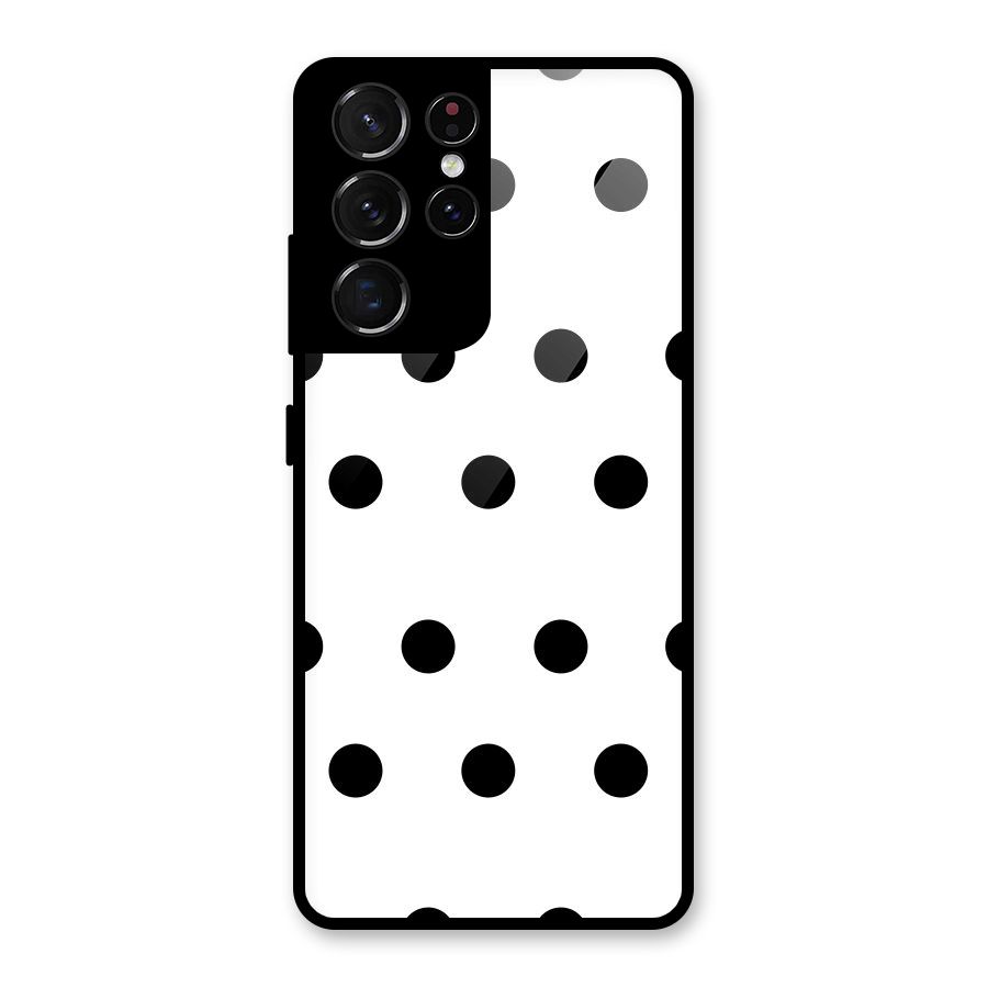 Royal Polka Dots Glass Back Case for Galaxy S21 Ultra 5G