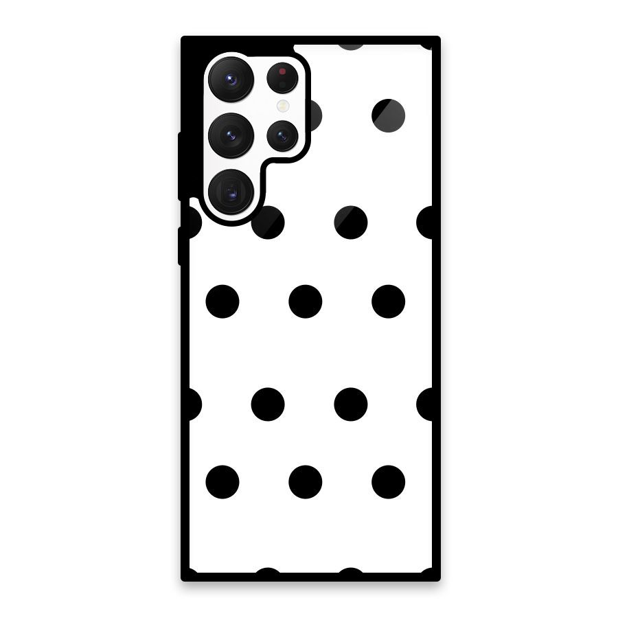 Royal Polka Dots Glass Back Case for Galaxy S22 Ultra 5G