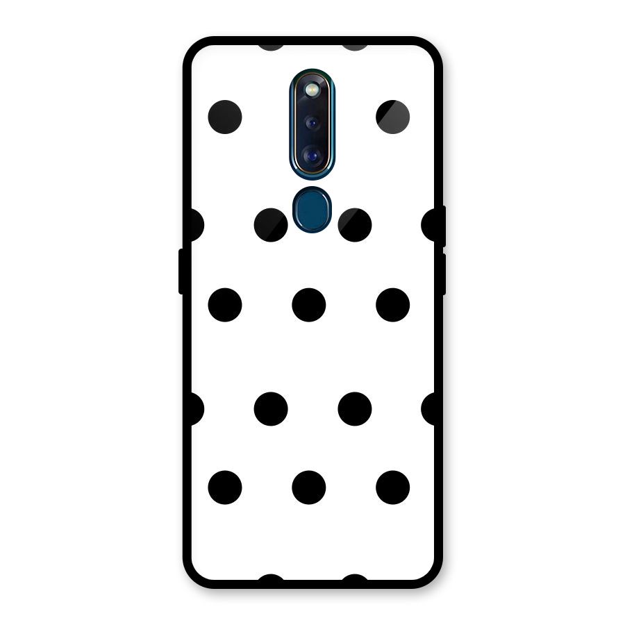 Royal Polka Dots Glass Back Case for Oppo F11 Pro