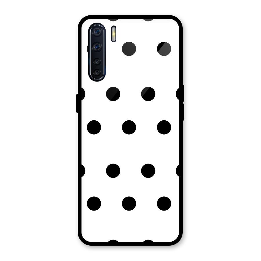 Royal Polka Dots Glass Back Case for Oppo F15