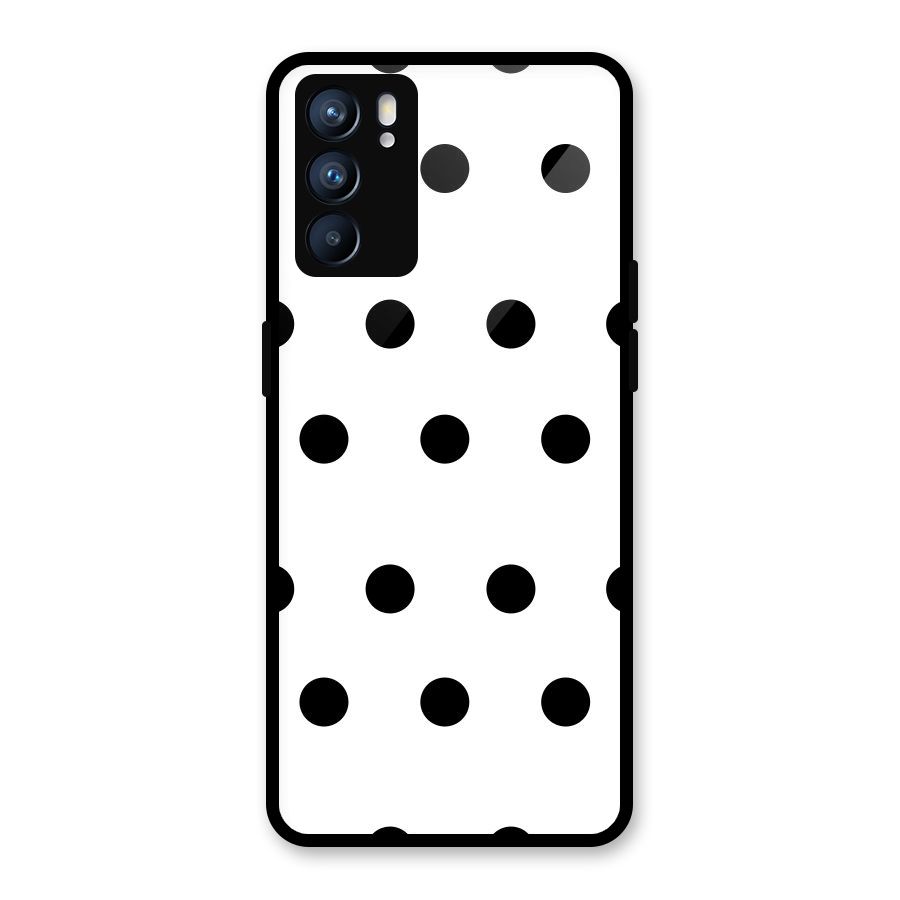 Royal Polka Dots Glass Back Case for Oppo Reno6 5G