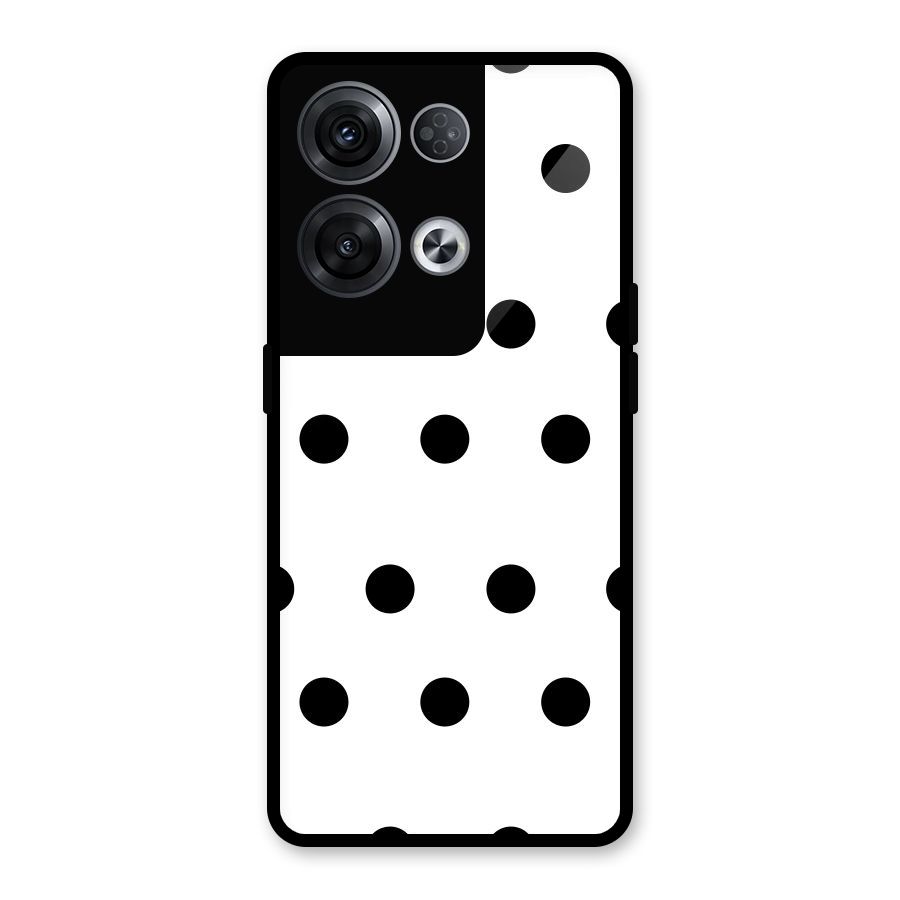Royal Polka Dots Glass Back Case for Oppo Reno8 Pro 5G
