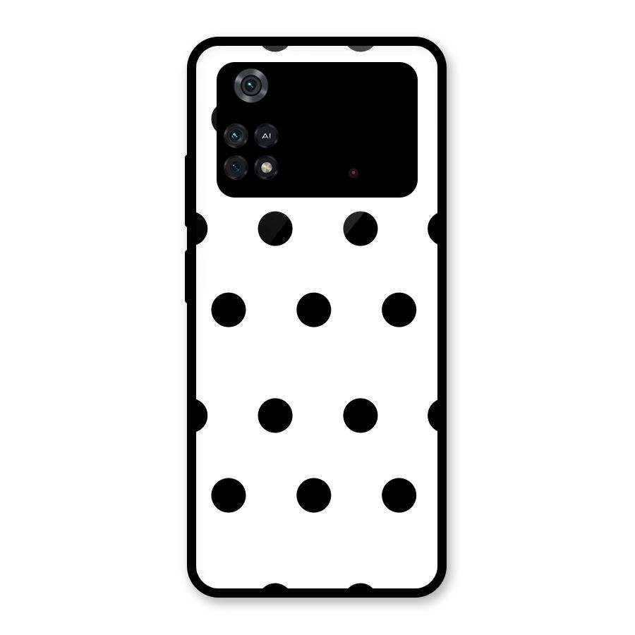 Royal Polka Dots Glass Back Case for Poco M4 Pro 4G