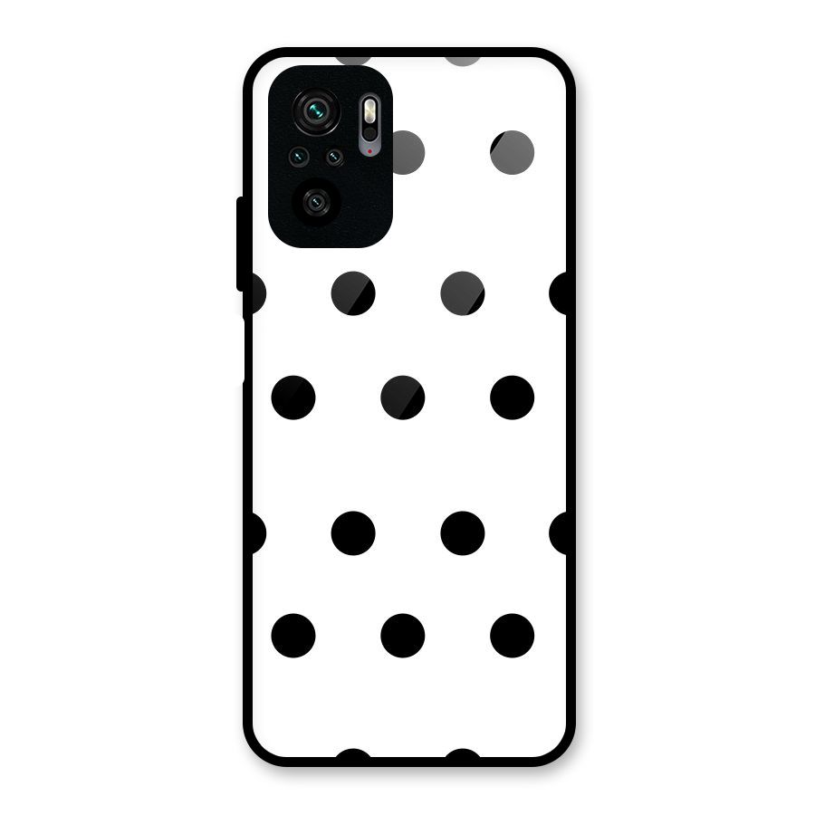 Royal Polka Dots Glass Back Case for Redmi Note 10S