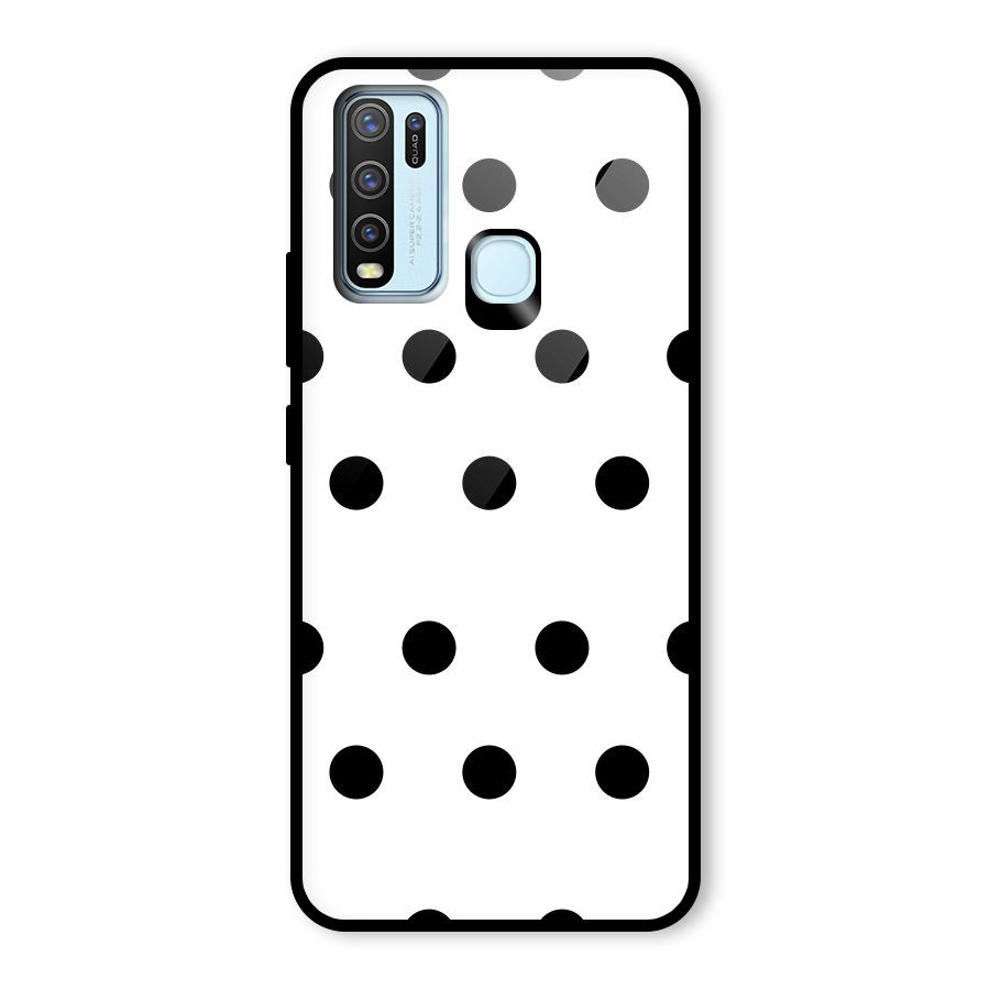 Royal Polka Dots Glass Back Case for Vivo Y30