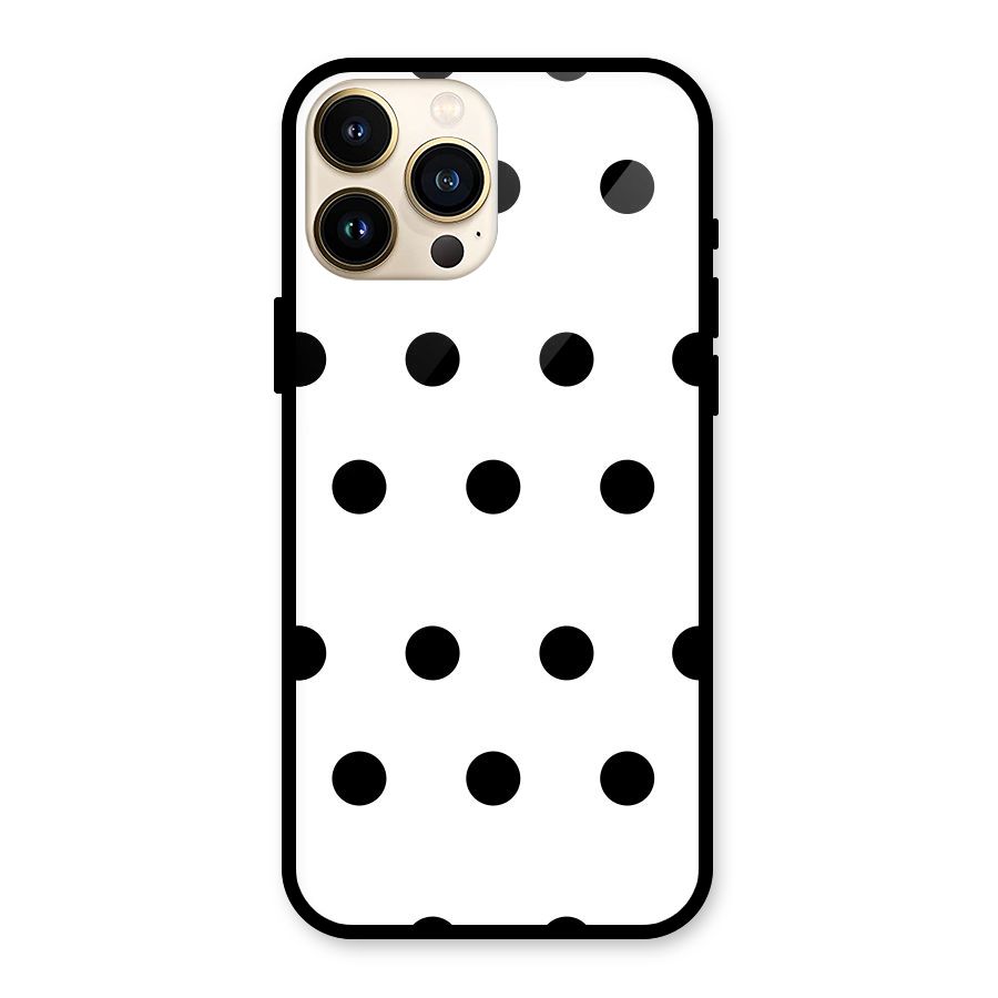 Royal Polka Dots Glass Back Case for iPhone 13 Pro Max