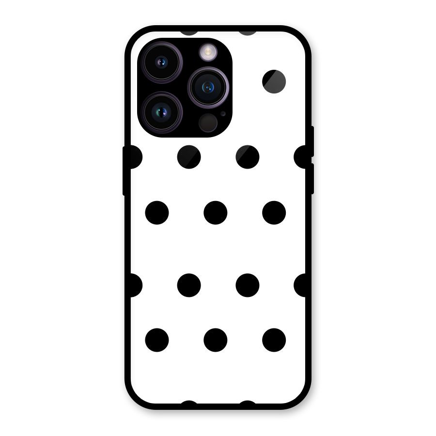 Royal Polka Dots Glass Back Case for iPhone 14 Pro