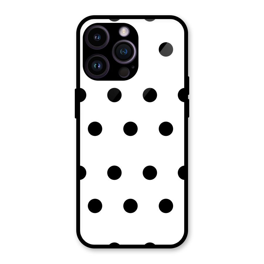 Royal Polka Dots Glass Back Case for iPhone 14 Pro Max
