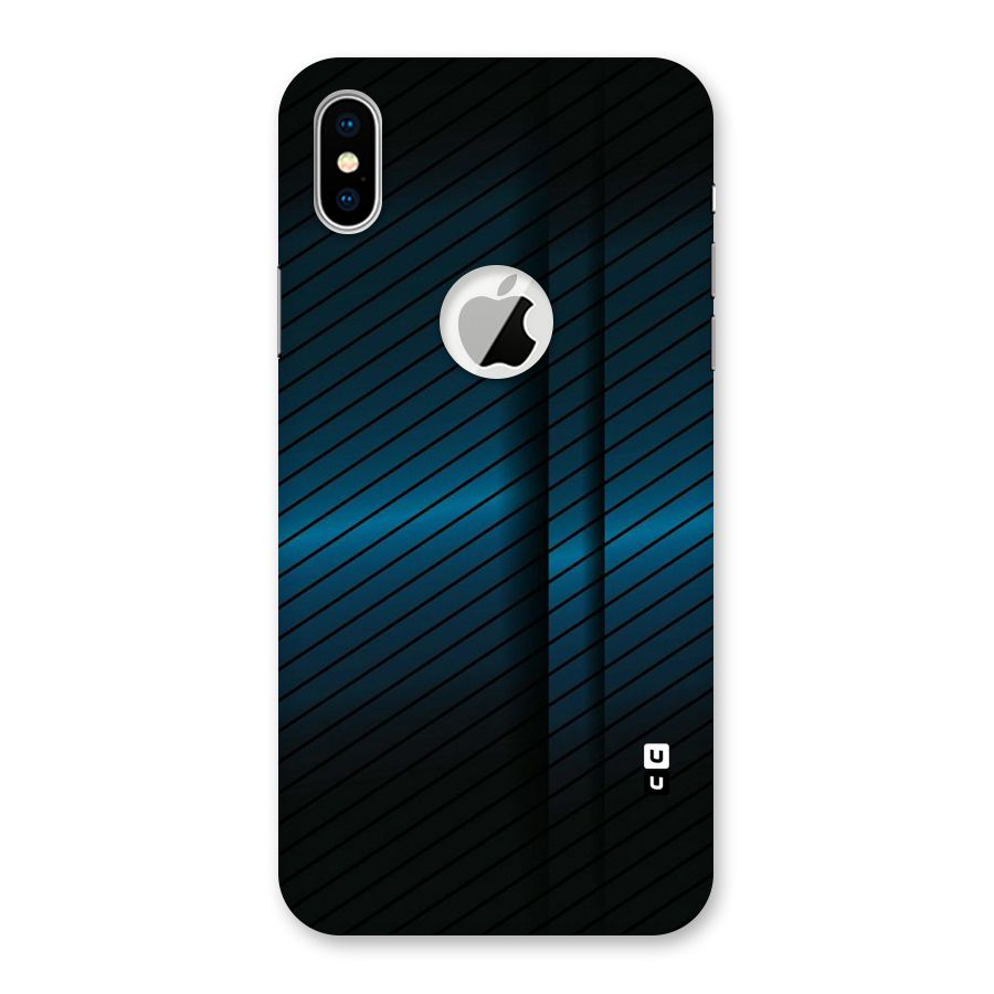 Royal Shade Blue Back Case for iPhone XS Logo Cut