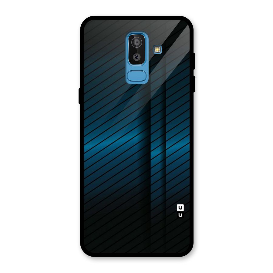 Royal Shade Blue Glass Back Case for Galaxy J8