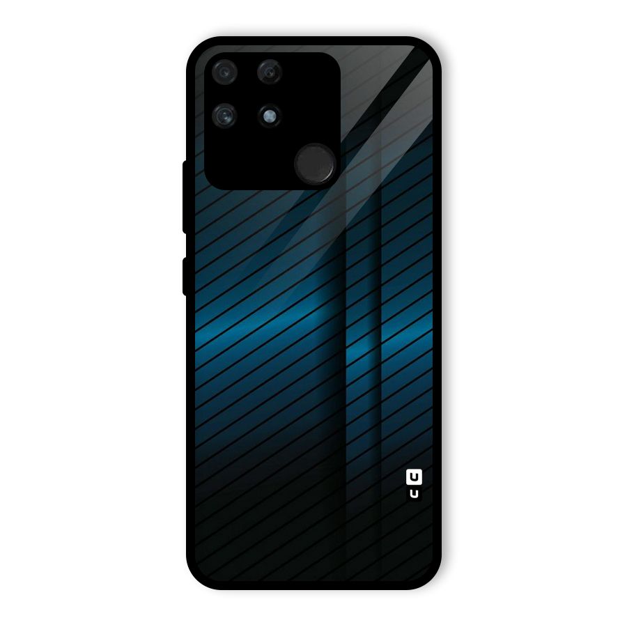 Royal Shade Blue Glass Back Case for Realme Narzo 50A