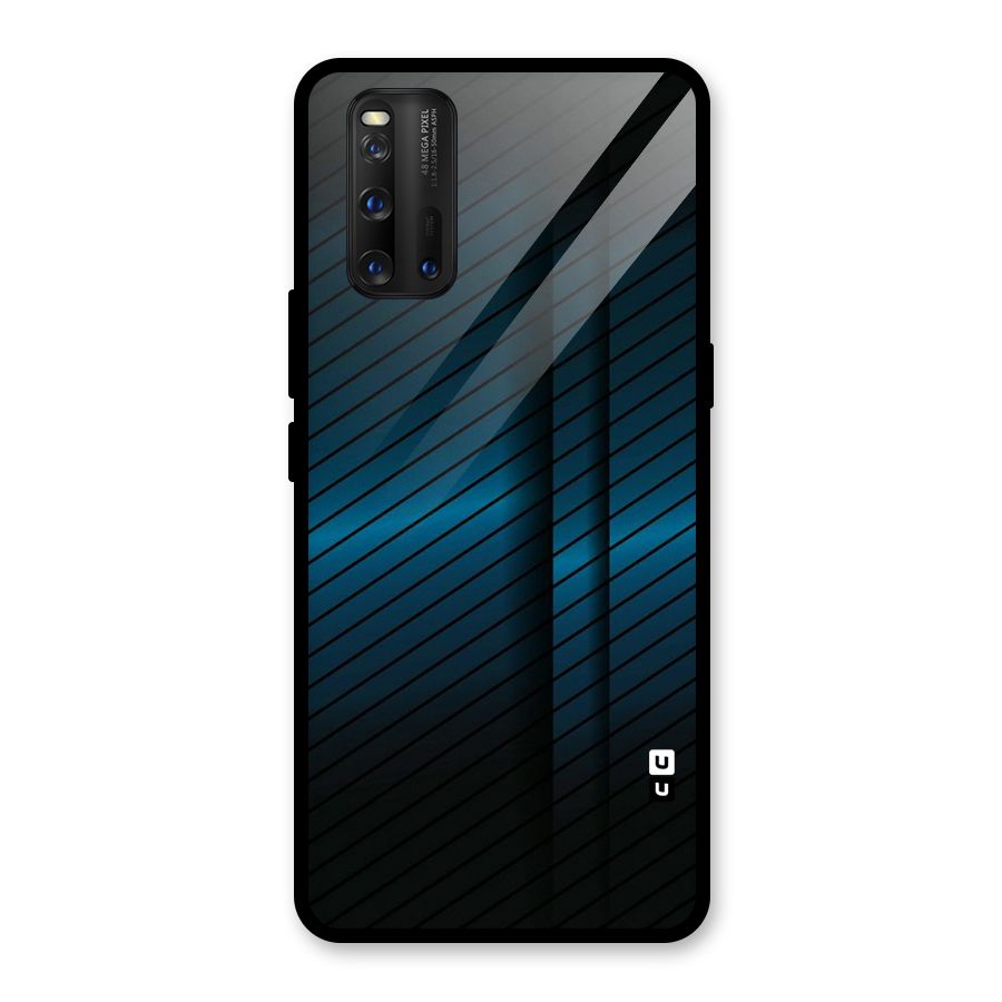Royal Shade Blue Glass Back Case for Vivo iQOO 3