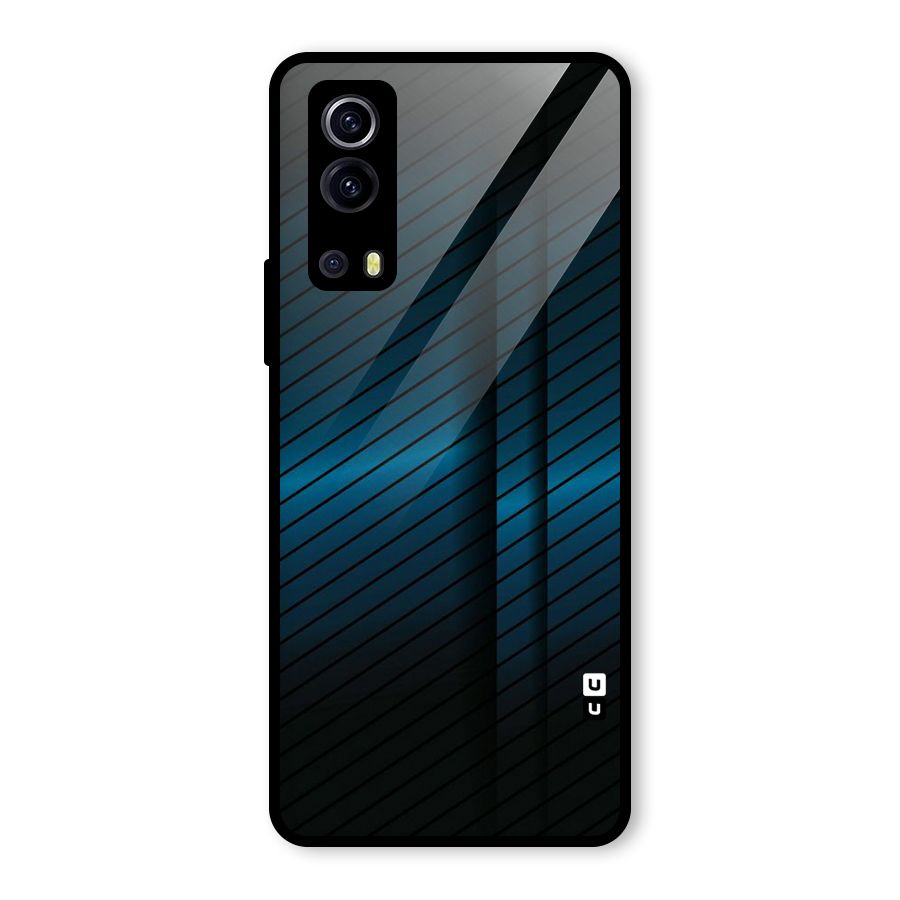 Royal Shade Blue Glass Back Case for Vivo iQOO Z3