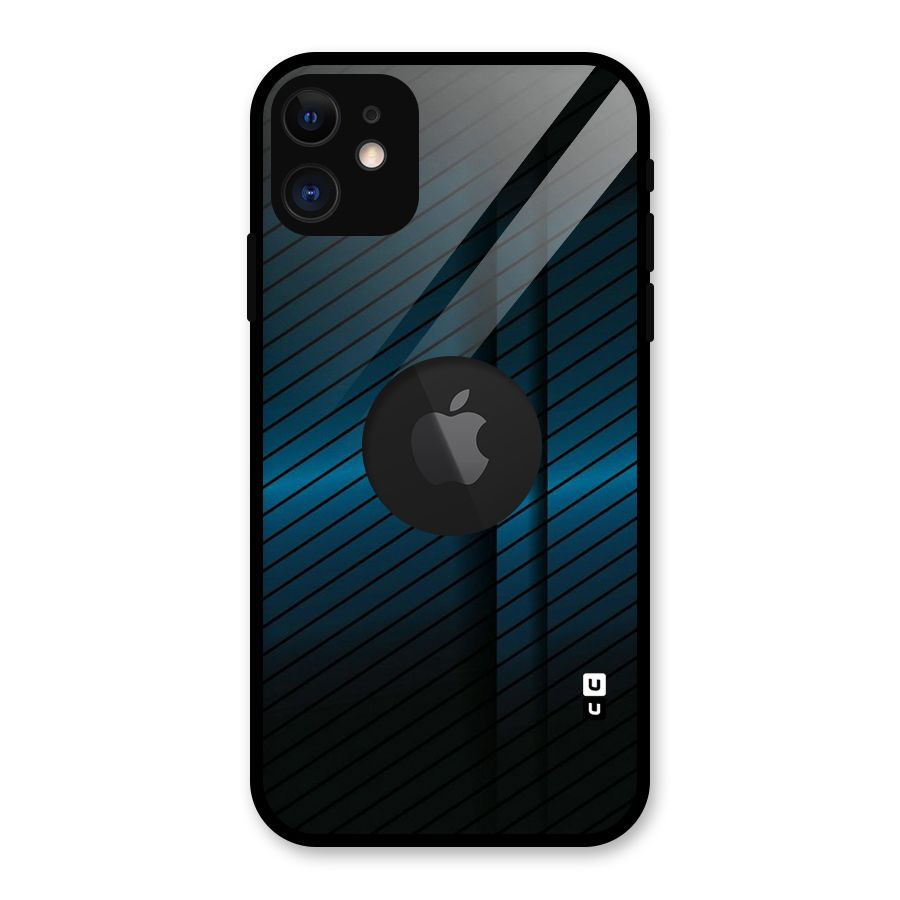 Royal Shade Blue Glass Back Case for iPhone 11 Logo Cut