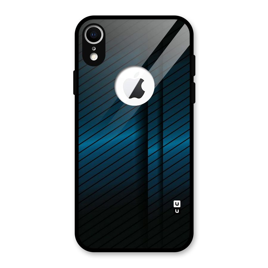 Royal Shade Blue Glass Back Case for iPhone XR Logo Cut