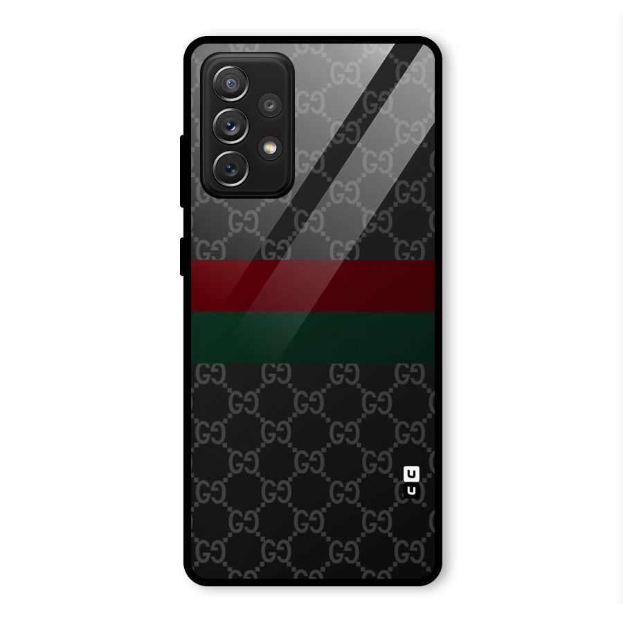 Royal Stripes Design Glass Back Case for Galaxy A72