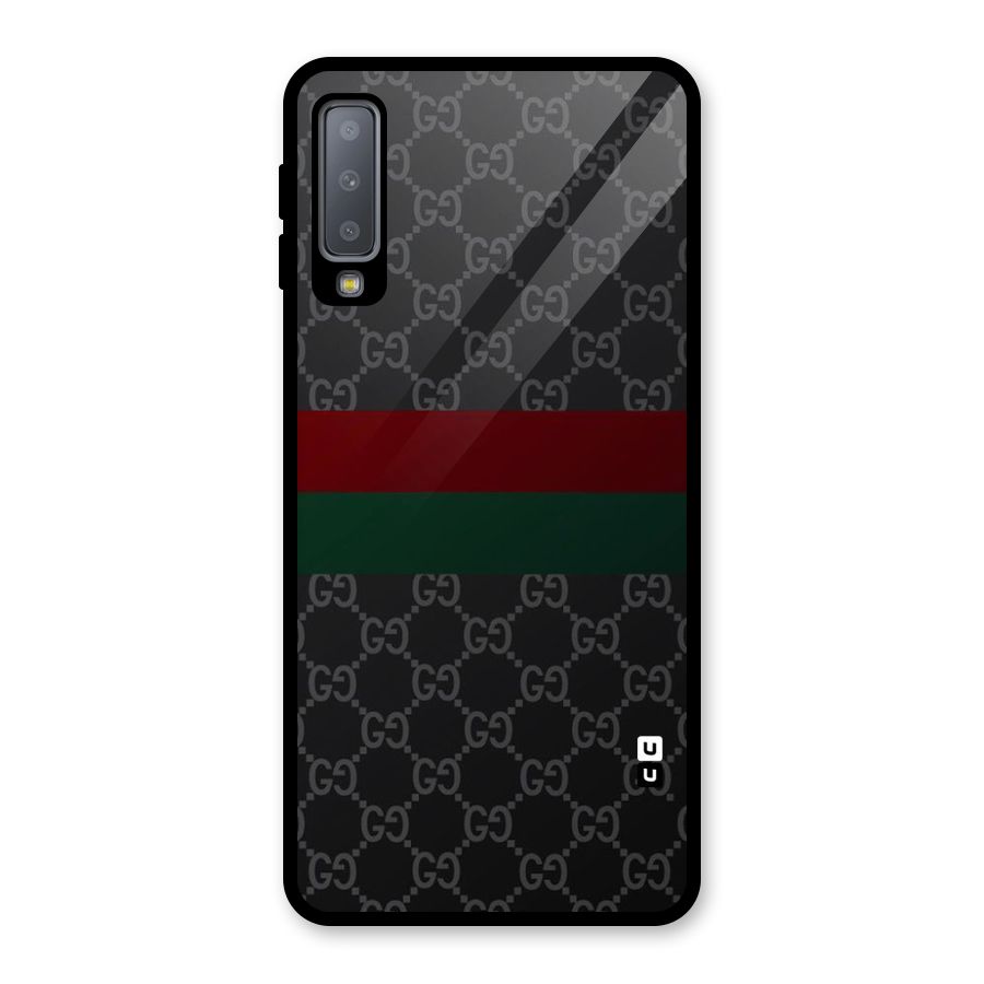 Royal Stripes Design Glass Back Case for Galaxy A7 (2018)