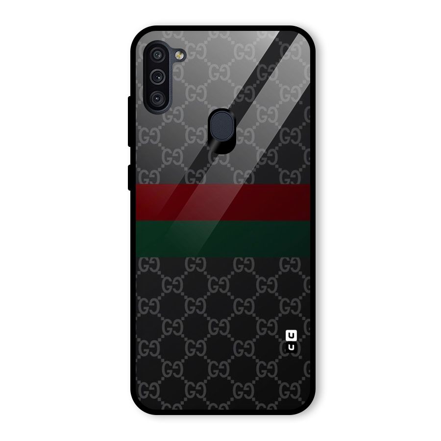 Royal Stripes Design Glass Back Case for Galaxy M11