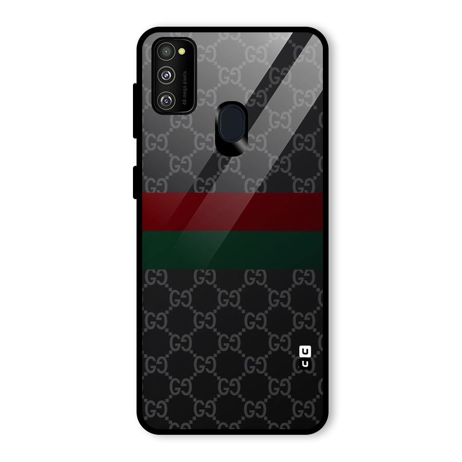 Royal Stripes Design Glass Back Case for Galaxy M21