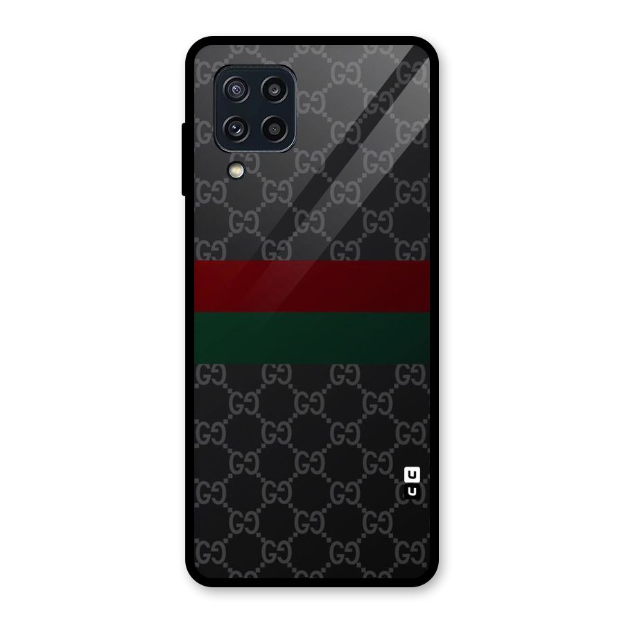 Royal Stripes Design Glass Back Case for Galaxy M32
