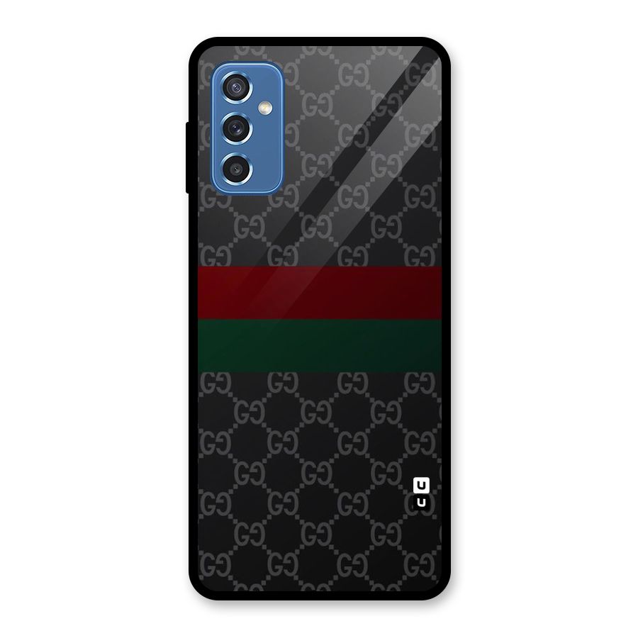 Royal Stripes Design Glass Back Case for Galaxy M52 5G