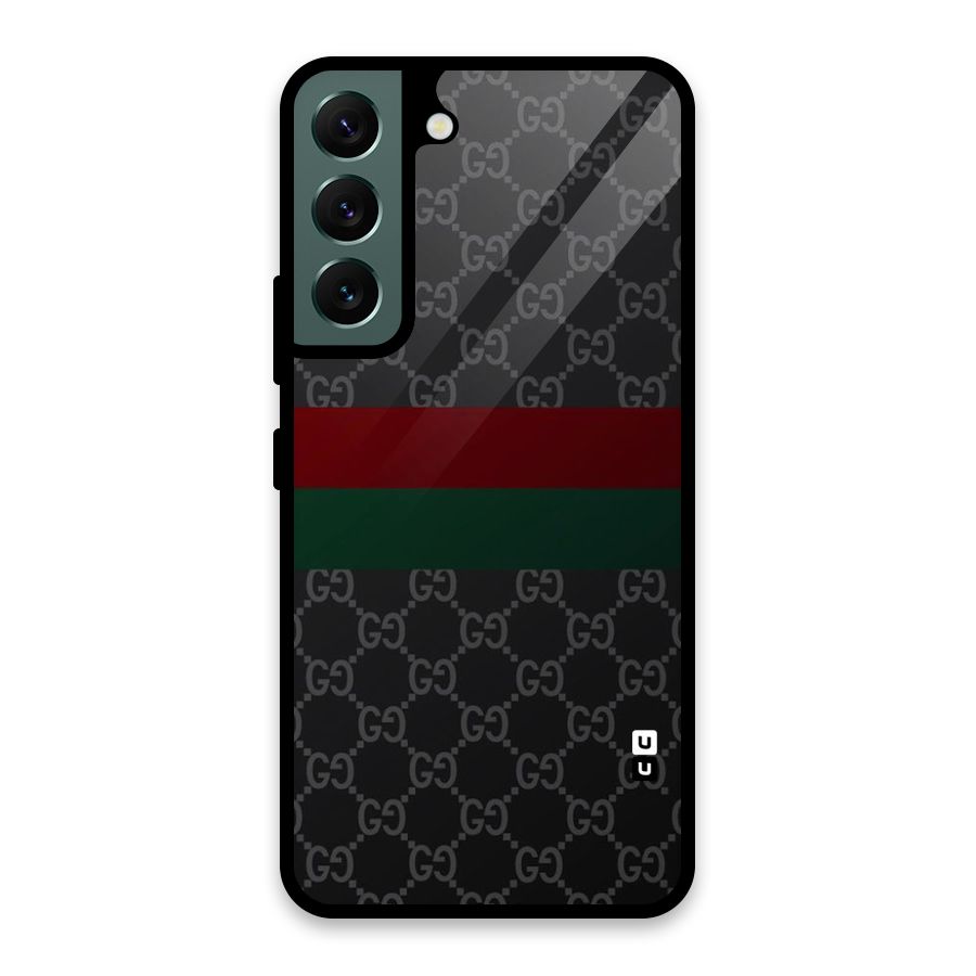 Royal Stripes Design Glass Back Case for Galaxy S22 5G